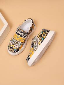1 pereche de pantofi sport plați, confortabili, casual, antiderapanți, ușori și respirabili, pentru toate anotimpurile, pentru copii, băieți și fete - Multicolor - Vizualizare 3