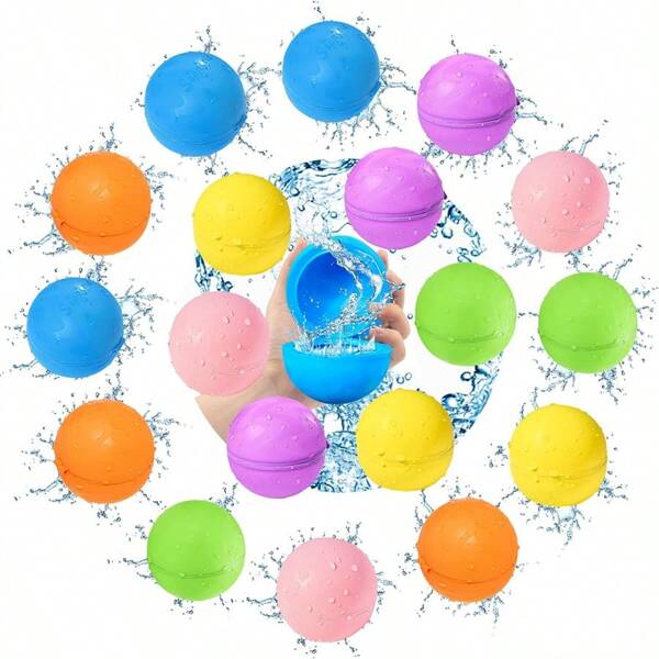 12/20 Stück wiederverwendbare Wasserbomben, Pool- und Strandwasser, Outdoor-Sommerset, Wasserbälle für Outdoor-Aktivitäten, Geburtstagsgeschenke für Freunde und Familie, Outdoor-Zubehör