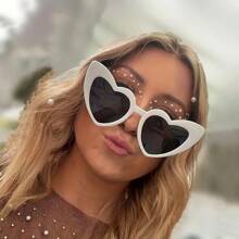 11pcs Street Photography Prop Decoration Heart-Shaped Party Sunglasses, Retro Fashion, Suitable For Wedding, Christmas, Halloween Gifts And Holiday Presents