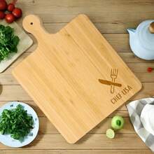 1 件雕刻切菜板，个性化结婚礼物，乔迁礼物，个性化切菜板，周年纪念礼物，桨式切菜板 - A4 Pattern Desgin 2 - 查看 4