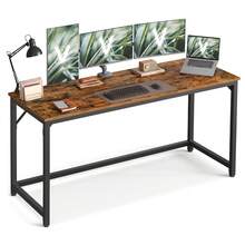 VASAGLE Bureau d'Ordinateur, Table, 160 x 60 x 76 cm, pour Bureau, Chambre, Salon, Cadre en Métal, Marron Rustique et Noir d'Encre - Tabac - Voir 4