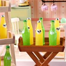 10pcs Japanese Soda Bottle Mini Props For 1:12 Dollhouse Miniature Food Decoration