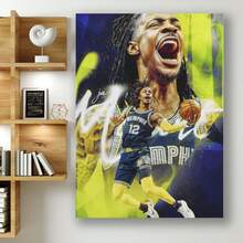 Framed Lurouya Ja Morant Basketball Player Poster Poster Album Cover Posters For Bedroom Wall Art Canvas Posters Music Album Cover Poster - Framed - View 1