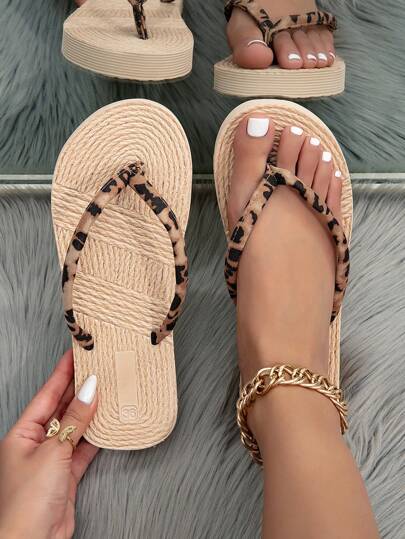 أحذية نسائية موضة صيفية ، أحذية منسوجة من القش المقلد ،أحذية شاطئ كاجوال للسيدات ، شبشب أساس من الكتان المقلد