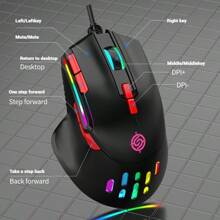 Przewodowa mysz e-sportowa Q15, kolorowe efekty świetlne RGB z efektem oddechu, szósty segment DIP, 9 klawiszy sterujących, regulowany tryb oświetlenia, multimedialne funkcje klawiszy, mysz przypominająca grę, nowy wygląd, modna pszczoła Hollow