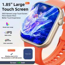 Hwagol 2025 Montre connectée améliorée (répondre/passer des appels), écran de 1,85 pouces, capacité de batterie de 230 mAh. Montre connectée convenant aux hommes et aux femmes. Traqueur de fitness, modes sportifs multiples, compteur de pas et de calories, moniteur de sommeil, moniteur de fréquence cardiaque. Compatible avec iOS et Android