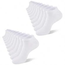 6 双/10 双男士休闲网球袜、迷你中筒袜、剪腿袜、白色网球袜、冬季网球袜、黑色网球袜、除臭、运动、透气（大码）、适合日常穿着、室内和室外。以及女士袜子 - 运动休闲袜