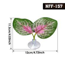 1pc Realistic Suction Cup Artificial Plant Leaves, Suitable For Lizard, Chameleon, Gecko, Frog, Snake, Turtle, Spider And Other Reptile & Amphibious Terrarium Decor - Multicolor - View 9