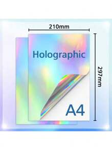 50 Blatt bedruckbares Vinyl Aufkleberpapier, wasserfestes A4 transparentes Kopierpapier, Tintenstrahldrucker, DIY selbstklebende Etiketten Aufkleber, Fantasy Thema, Fenster Dekoration | Regenbogen Effekt | Glänzende Oberfläche | Halloween Graffiti Aufkleber | Weihnachtsdekoration