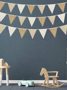 Jutesack Wimpelkette - 3,6 m mehrfarbige Dreieck Wimpel, universelle Urlaubs-Gartenwimpelkette für Hochzeit, Geburtstag, Verlobung, Ostern, Abschluss, Boho-Party Dekorationen, Bridal-Shower, Party Hintergrund Dekorationen, Wohndekoration, Geschenke (12 Flaggen) Wandteppich Raumdekoration Geburtstagsdekorationen