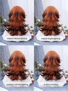 alicegarden 18-Inch Long Synthetic Wig Featuring A Natural Curly Hair Look A A Stunning Multicolor. Designed With Bangs , This False Hairpiece Is Perfect For Ms Daily Party Cosplay Use, Offering A Natural And Natural Durable Wig Gift For Ladies. (No Accessories) - Multicolor - View 11