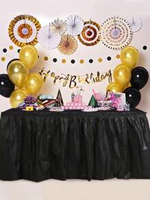 2pcs/Pack Plain Disposable Table Skirt, PE Rectangle Tablecloth And Skirt Decoration For Wedding Birthday Party Supplies,Christmas