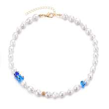 1pc 2025 Spring/Summer Handmade Boho Style Pearl Ceramic Pendant Necklace, Featuring Chic Seashell, Ceramic Fish & Pearl Charms, Suitable For Beach Vacation - Small Fish Ceramic Conch NK - View 8