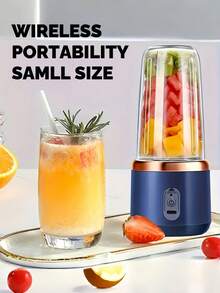 1pc Portable 2-In-1 Blender & Juicer, Dual Cup Design, Stainless Steel Blades, USB Rechargeable, Easy To Clean, Suitable For Making Smoothies, Ice Cubes, Kitchen Essential, Perfect Gift For Valentine's Day, Mother's Day, Fruit Blending | Modern Stylish Design | ABS Plastic Material, Practical New Year And Christmas Gift For Women