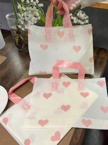 50 Peças Sacos de Presente de Plástico Reutilizáveis com Estampa Brilhante de Girassol, Design em Forma de Coração, Adequado para Compras, Festa e Ocasiões Especiais - Perfeito para Casamento, Festa de Aniversário, Decoração de Feriados, Dia das Mães, Cerimônia de Formatura, Sacos de Presente de Decoração de Girassol, Presentes de Inauguração, Comemorações de Aniversário, Decorações de Festa de Primavera/Verão, Sacos de Compras de Roupas