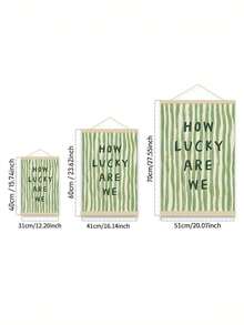 1 Tranh canvas sọc xanh "Chúng ta thật may mắn" - Thích hợp cho phòng khách, phòng ngủ, nhà bếp, trang trí ngày lễ Thánh Patrick, tranh nghệ thuật phòng khách | Phong cách Boho | Trang trí phòng hoàn hảo, không bao gồm khung. - Nhiều màu - Xem 4
