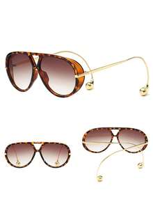 1 件超大飞行员金属框时尚眼镜