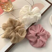 1 Peça Scrunchie de Chiffon Elegante, Laço para Cabelo Feminino, Acessório de Cabelo para Rabo de Cavalo, Coque, Scrunchies e Laços de Cabelo
