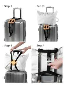 Suitcase Multifunctional Luggage Packing Straps Plus Luggage Tag, Anti-Fall Elastic Elastic Rope, Luggage Bag Fixing Strap, Stylish And Simple Thickened Pu Li Brand Luggage Anti-Lost Lightweight Checked Luggage Tag Solid Color Luggage Tag, Suitcase Reinforcement Strap, Luggage Strap Luggage Strap Suitcase Elastic Strap, Travel Accessories For Traveling Abroad - Multicolor - View 2