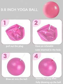 5pc Pilates Ring Set Includes Yoga Ball & Resistance Bands, Booty Lifting Home Workout Equipment - Multicolor - View 4