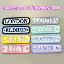 Customized Name Labels For Bedroom, Game Room, Boys And Girls Door Signs, Personalized Room Decor, Boys Name Plates, Girls Name Plates, Boys Door Plates, Girls Door Plates, Street Style Plates, Kindergarten Door Plates, Room Door Plates,Graphic Print - Multicolor - View 12
