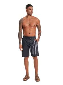 JUNBAOSS Men's Lightweight Printed Short Swim Trunks Swimsuits Summer Beach Bathing Suits Swimming Board Shorts Hawaiian Holiday Printed Shorts - màu đen - Xem 3