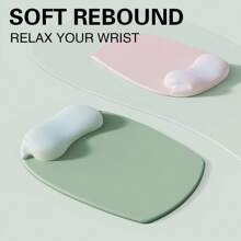 Mouse Pad With Wrist Rest, Comfortable Memory Foam Wrist Rest, Suitable For Computer Keyboard, Mouse Silicone Wrist Pad, Ergonomic Mouse Pad Set, Easy To Type And Relieve Pain, Simple And Thick Anti-Slip Computer Hand Pad