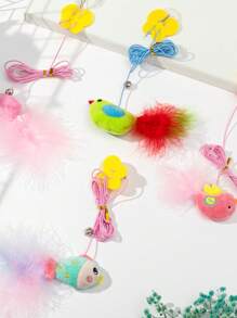 1 pieza Juguete interactivo de gato con cuerda elástica para colgar - Juguete colgante gracioso y divertido para mascotas