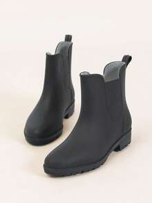 Fashionable Cute Rain Boots For Women, Korean Style Outdoor Waterproof Non-Slip Jelly Shoes, Soft Bottom Comfortable Rain Boots - Black - View 6