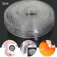 3pcs Balloon Strips Party Supplies, 16.4Ft White Balloon Arch Decoration For Wedding, Party, Birthday, Graduation