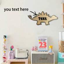 1pc Customizable Children's Dinosaur Theme Nameplate Decor - Personalized Name Signage, Dinosaur Bedroom Plaque, Kids Room Creative Decoration, Dinosaur Lover Gift, Birthday Party Decor, Children's Room Wall Decoration. Customize Your Son's Bedroom With Our Dinosaur Nameplate.