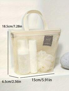 轻质网状淋浴包，带拉链手柄，便携式悬挂式卫生间和浴室收纳袋，采用速干技术，便携式洗漱包，非常适合健身房和旅行化妆包化妆品收纳化妆品收纳包旅行配件刷包化妆容器旅行用品旅行必需品女士配饰旅行用品大学度假巡航暑假必需品女士洗漱包洗漱包手提包收纳 - 彩色 - 查看 10