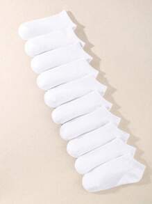 10/15/20/40 pares de calcetines tobilleros de unicolor, transpirables y absorbentes del sudor, calcetines unisex para niños para primavera/verano/todo el año