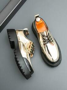 Casual Men Versatile Business Shoes, Korean Style Thick Sole Lightweight Dress Shoes For Work, Party, Wedding, Fashion