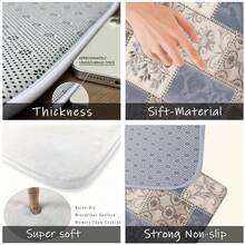 1 tấm thảm chùi chân in họa tiết hoa và hình học cổ điển, thảm nhà bếp mềm mại chống trượt thấm hút có thể giặt bằng máy, thảm trang trí nhà hình chữ nhật lông thấp chống bụi bẩn cho phòng tắm, phòng ngủ, nhà bếp, phòng giặt ủi - Nhiều màu - Xem 9