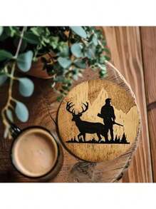 6 piezas Posavasos de madera con estampado de café - Protectores de mesa impresos de colores - Accesorios de cocina antideslizantes - Decoración del hogar - Suministros para fiestas temáticas - Regalos de inauguración de casa/Acción de Gracias para agregar un ambiente acogedor