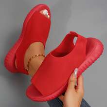 Comfortable Fish Mouth Sandals For Women Mesh Upper Lightweight Beach Ready - 紅色 - 查看 2