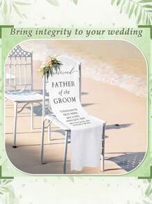 1pc/2pcs- Father Of The Groom Wedding Memorial Reserved Chair Sign In Parent's Love Memory Celebration From Heaven Wedding Banner Memorial Sign Sympathy Memory Gift