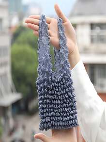 Magic Stretch Foldable Bag: Reusable Mini Storage Pouch, Large Capacity Telescopic Grocery Bag - Portable Collapsible Shrink Tote For Shopping & Travel (Compact & Lightweight)