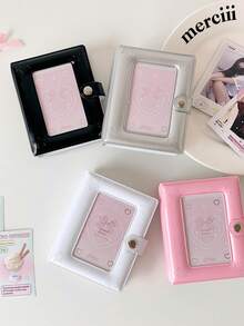 40-Pocket 3-Inch Mini Photo Card Holder Album, Hollow Heart Design Cartoon Photocards Collection Book For Kpop Fan , Back To School Gifts - Multicolor - View 3