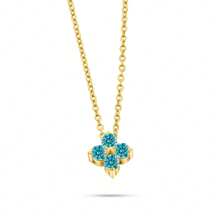 Colar Elegante Feminino de Moissanite Colorido e Deslumbrante, Incrustado com Quatro Moissanites Coloridos - Joias Femininas Ideais para Noivado e Casamento, Presente Perfeito para Dia dos Namorados, Páscoa, Dia das Mães, Ação de Graças e Natal
