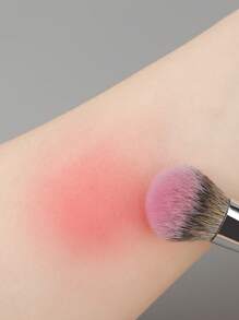 1 Pincel de rubor en ángulo con mango de madera negra para maquillaje de mejillas, base de crema, contorno, bronceador, iluminador y mezcla de sombras, pincel plano de base para maquillaje líquido, pincel de base líquida, pincel de maquillaje de fibra sintética con mango de madera negra