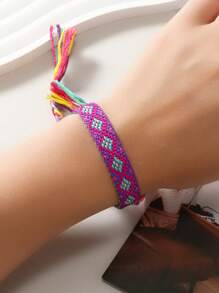 12pcs/Set Bohemian Style Friendship Bracelets, Machine Knitted + Handmade Woven, Vintage Handcraft Bracelets, Perfect For Beach Holiday