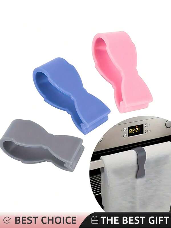 12 pezzi Pinze per asciugamani da cucina - Impediscono agli asciugamani di cadere - Adatte per cucina, maniglia forno, portasciugamani da bagno, lavastoviglie, fornello - Nessun altro asciugamano sul pavimento, disponibili in 3 colori