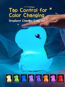 1 pièce Veilleuse en silicone de dinosaure, veilleuse portable en silicone RGB de 16 couleurs changeantes, lumières rechargeables USB convenant aux cadeaux de dinosaure pour Halloween, Noël et fête, idéal pour la décoration de la maison