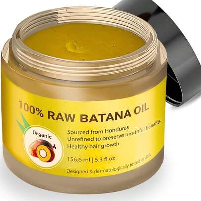 Batana Oil, A Raw Batana Oil From Honduras That Has Not Been Refined, Is 100% Natural And Pure, Making Hair More Shiny And Smooth.