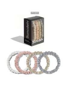 SUNCDELV SLIK 100% 纯真丝纯色发圈，高品质发绳（22毫米），女士发饰马尾辫发圈，适合节日、旅行、生日等场合。 - 彩色 - 查看 19