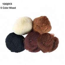 100 piezas de redes de pelo de nailon resistentes para recogidos de cabello, herramienta de peinado, color negro, rubio, marrón, malla de 5mm para pelucas