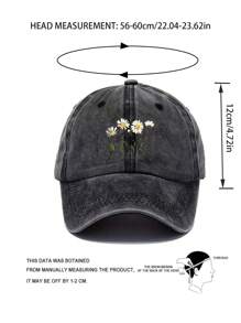1PC Unisex Daisy Baseball Cap,Curved-Brim Baseball Cap (Dad Hat), With A Vintage Washed Finish And Adjustable Cap Circumference. It Serves As A Sun Hat, Providing Shade. It's Suitable For Outdoor Sports In All Seasons, Can Be Used As A Beach Sun Hat, And Is Great For Daily Wear And Matching. It Also Makes For A Great Gift For Vacations And Trips.