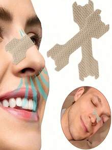 10pcs Breathable Anti-Snoring Nose Strips, Elastic Physical Nasal Dilator To Stop Snoring - View 2